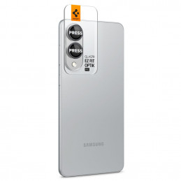 „Spigen Optik Pro GLAS.TR Ez Fit“ 2 kameros dėklų rinkinys, skirtas „Samsung Galaxy S25 Edge“ – juodas