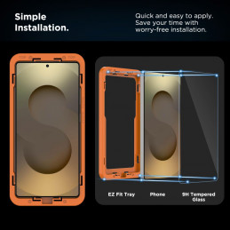 „Tech-Protect Quick Set+“ grūdintas stiklas, skirtas „Samsung Galaxy S25 Ultra“ – skaidrus