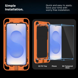 „Tech-Protect Quick Set+“ grūdintas stiklas, skirtas „Samsung Galaxy S25+“ – skaidrus