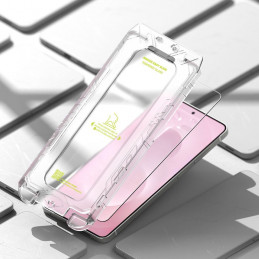 „Ringke Easy Slide“ grūdinto stiklo 2 vnt. pakuotė, skirta „Samsung Galaxy S25 Edge“ – skaidrus