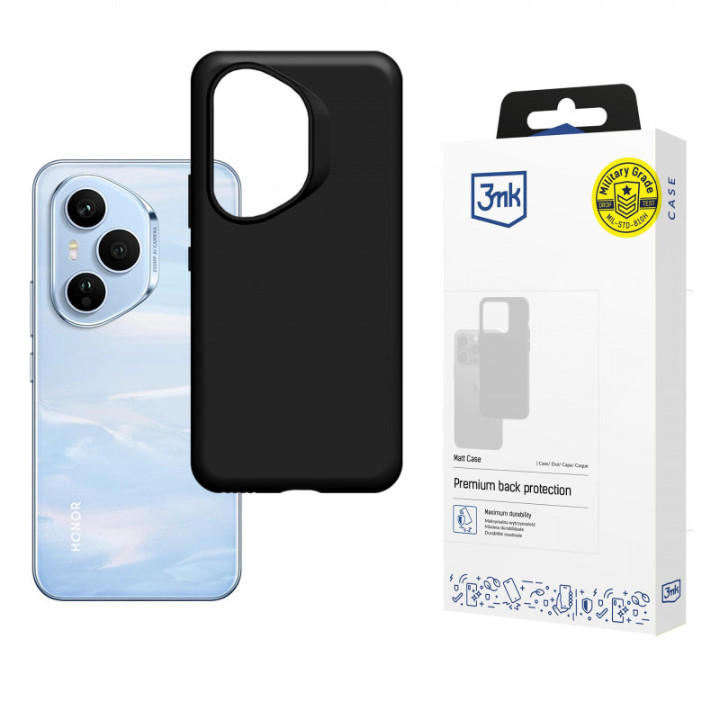 3mk matinis dėklas, skirtas „Honor 400 PRO“ - juodas