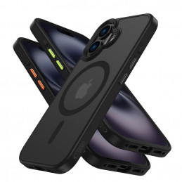 „Tech-Protect MagMat Magsafe“ 3 dalių „iPhone 16“ dėklas – matinės juodos spalvos