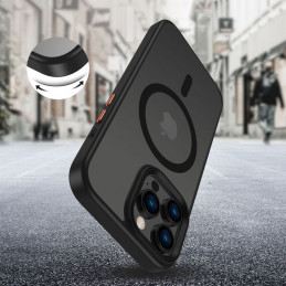 „Tech-Protect MagMat Magsafe“ 3 dalių „iPhone 16“ dėklas – matinės juodos spalvos