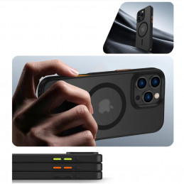 „Tech-Protect MagMat Magsafe“ 3 rinkinių dėklas, skirtas „iPhone 16 Pro“ – matinės juodos spalvos