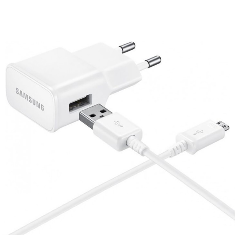 „Samsung EP-TA50EWE 8W USB-A“ sieninis įkroviklis su „MicroUSB“ laidu ECB-DU4AWE (didmeninė kaina – pakaitinė pakuotė) –...