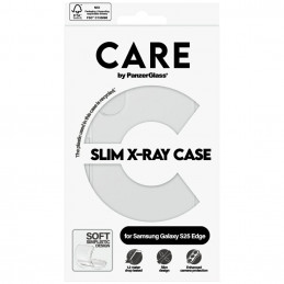 „CARE by PanzerGlass“ madingas rentgeno dėklas, skirtas „Samsung Galaxy S25 Edge“ – skaidrus