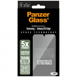 „PanzerGlass“ itin plataus diametro keraminis stiklas, skirtas „Samsung Galaxy S25 Edge“ – skaidrus