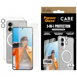 „CARE by PanzerGlass“ flagmaninis 3in1 dėklas + stiklas + objektyvas, skirtas „Samsung Galaxy S25 Edge“ – skaidrus