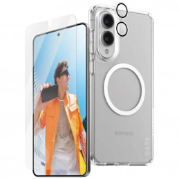 „CARE by PanzerGlass“ flagmaninis 3in1 dėklas + stiklas + objektyvas, skirtas „Samsung Galaxy S25 Edge“ – skaidrus