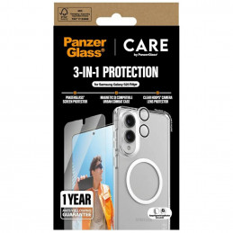 „CARE by PanzerGlass“ flagmaninis 3in1 dėklas + stiklas + objektyvas, skirtas „Samsung Galaxy S25 Edge“ – skaidrus