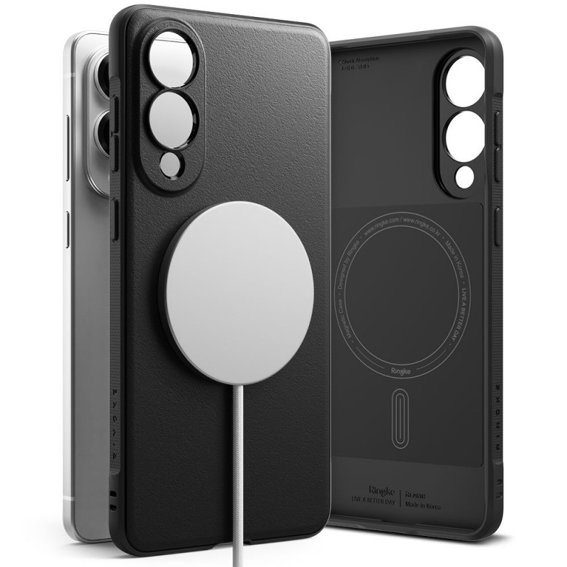 „Ringke Onyx“ magnetinis „Magsafe“ dėklas, skirtas „Samsung Galaxy S25 Edge“ – juodas