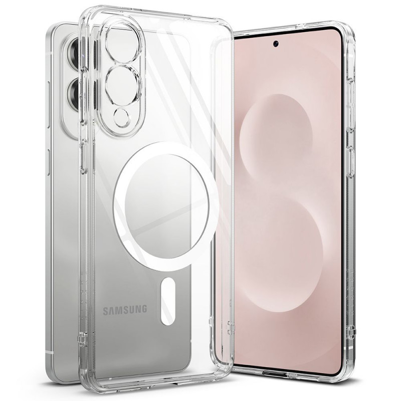 „Ringke Fusion“ magnetinis „MagSafe“ dėklas, skirtas „Samsung Galaxy S25 Edge“ – skaidrus