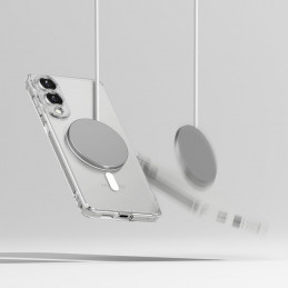 „Ringke Fusion“ magnetinis „MagSafe“ dėklas, skirtas „Samsung Galaxy S25 Edge“ – skaidrus