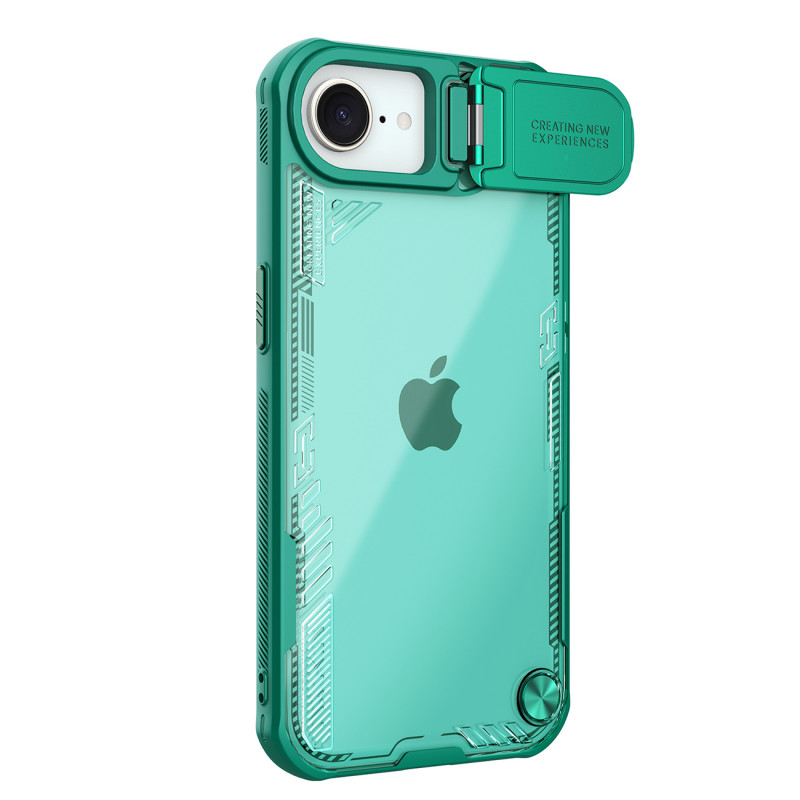 „Nillkin Iceblade Prop“ dėklas su objektyvo dangteliu ir stovu, skirtas „iPhone 16e“ – žalias