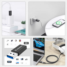 Wozinsky WAAC-01 USB-A - USB-C OTG adapteris - juodas