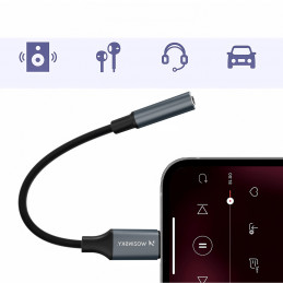 „Wozinsky WALJ-01 Lightning“ adapteris – 3,5 mm mini lizdas – juodas
