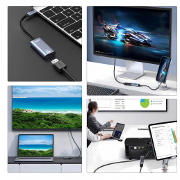 „Wozinsky WACH-01“ USB-C – HDMI 4K 60Hz adapteris – juodas