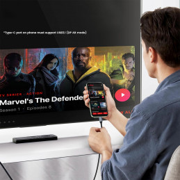 „Wozinsky WCCH-01“ USB-C - HDMI 4K 60Hz kabelis 1,8 m - juodas