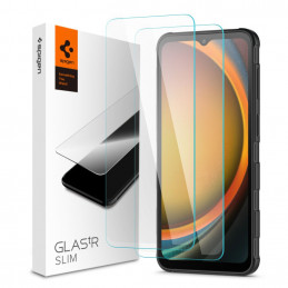 „Spigen Glas.tR Slim“ grūdinto stiklo 2 vnt. pakuotė, skirta „Samsung Galaxy Xcover 7 / 7 Pro“ - skaidrus