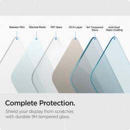 „Spigen Glas.tR Slim“ grūdinto stiklo 2 vnt. pakuotė, skirta „Samsung Galaxy Xcover 7 / 7 Pro“ - skaidrus