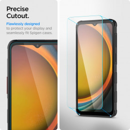 „Spigen Glas.tR Slim“ grūdinto stiklo 2 vnt. pakuotė, skirta „Samsung Galaxy Xcover 7 / 7 Pro“ - skaidrus