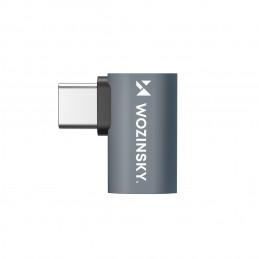 „Wozinsky WPKB-01 USB-C“ – USB-C 40Gb/ s 240W 8K OTG adapteris su kampiniu pakreipimu – pilkas