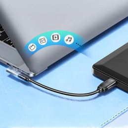 „Wozinsky WPKB-01 USB-C“ – USB-C 40Gb/ s 240W 8K OTG adapteris su kampiniu pakreipimu – pilkas