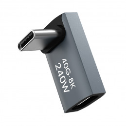 „Wozinsky WPKF-01 USB-C“ – USB-C 40Gb/ s 240W 8K OTG kampinis adapteris – pilkas