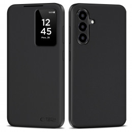 „Tech-Protect“ išmanusis piniginės dėklas, skirtas „Samsung Galaxy A56 5G“ – matinės juodos spalvos