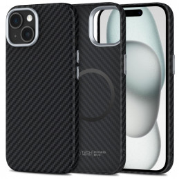 „Tech-Protect Ion Carbon MagSafe“ dėklas, skirtas „iPhone 15“ – juodas