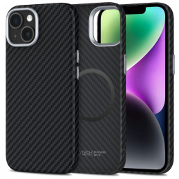 „Tech-Protect Ion Carbon MagSafe“ dėklas, skirtas „iPhone 14“ – juodas