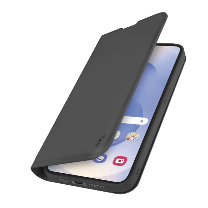 SBS piniginės dėklas su stovu ir dėklu, skirtas „Samsung Galaxy S25 Edge“ – juodas