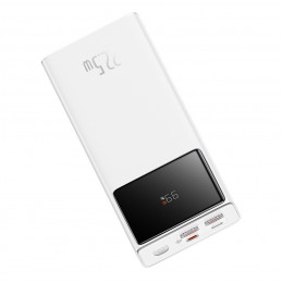 „Baseus EnerFill FP41“ 30000mAh 22,5W išorinė baterija su „Baseus Simple USB-A“ - „USB-C 3A“ 30 cm laidu - balta