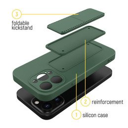 Wozinsky Kickstand Case silikoninis dėklas su stovu iPhone 13 Pro Max raudonas