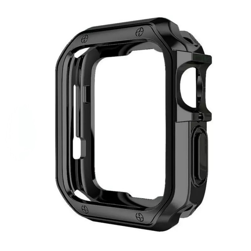 Minkštas ir tvirtas laikrodžio dėklas, skirtas „Apple Watch 45 mm“ (7/ 8/ 9 serijos) – juodas