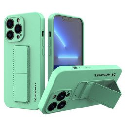 Wozinsky Kickstand Case silikoninis dėklas su stovu iPhone 13 Pro Max mint