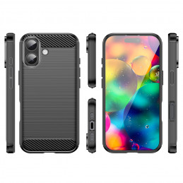 Anglies pluošto dėklas, skirtas „iPhone 17“ – juodas