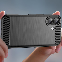 Anglies pluošto dėklas, skirtas „iPhone 17“ – juodas