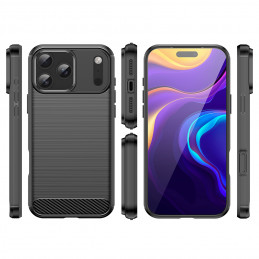 Anglies pluošto dėklas, skirtas „iPhone 17 Pro Max“ – juodas