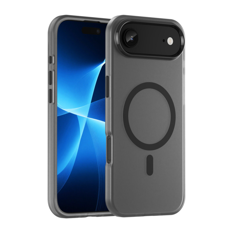 Magnetinis abrazyvinis iPhone 17 Air dėklas, suderinamas su „MagSafe“ – matinės juodos spalvos