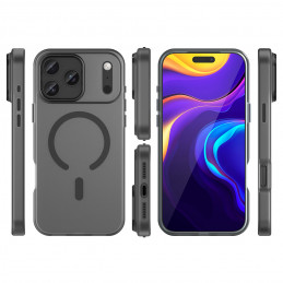 Magnetinis abrazyvinis iPhone 17 Pro dėklas, suderinamas su „MagSafe“ – matinės juodos spalvos