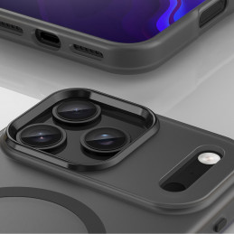 Magnetinis abrazyvinis iPhone 17 Pro dėklas, suderinamas su „MagSafe“ – matinės juodos spalvos