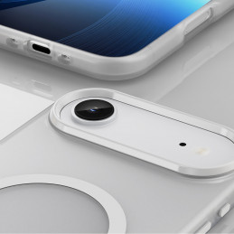 Magnetinis abrazyvinis „iPhone 17 Air“ dėklas, suderinamas su „MagSafe“ – matinės baltos spalvos