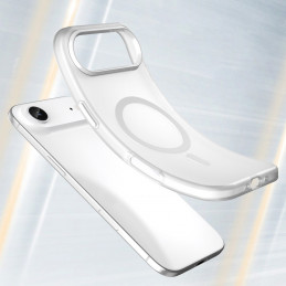 Magnetinis abrazyvinis „iPhone 17 Air“ dėklas, suderinamas su „MagSafe“ – matinės baltos spalvos