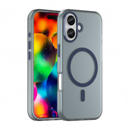Magnetinis abrazyvinis iPhone 17 dėklas, suderinamas su „MagSafe“ – matinės mėlynos spalvos