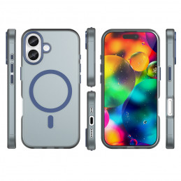 Magnetinis abrazyvinis iPhone 17 dėklas, suderinamas su „MagSafe“ – matinės mėlynos spalvos