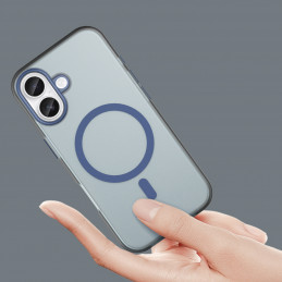 Magnetinis abrazyvinis iPhone 17 dėklas, suderinamas su „MagSafe“ – matinės mėlynos spalvos