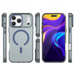 Magnetinis abrazyvinis iPhone 17 Pro dėklas, suderinamas su „MagSafe“ – matinės mėlynos spalvos