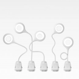 „Wozinsky“ mini belaidė LED skaitymo lempa su segtuku ir USB-C laidu – balta