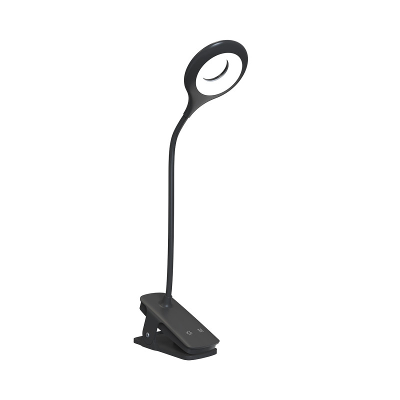 „Wozinsky“ mini belaidė LED skaitymo lempa su segtuku ir USB-C laidu – juoda